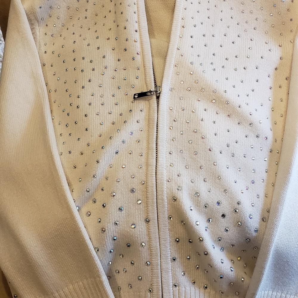 Zip up sparkly cardigan